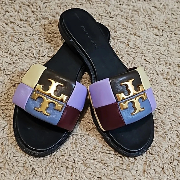 Tory Burch Everly Anatomic Slide Sandal - Leather - Multi Color - Picture 2 of 6